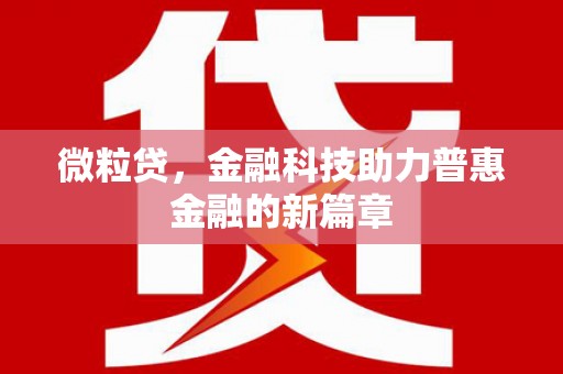 临渭微粒贷，金融科技助力普惠金融的新篇章