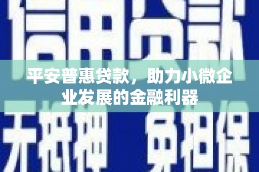 临渭平安普惠贷款，助力小微企业发展的金融利器
