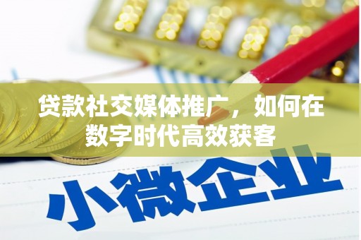 临渭贷款社交媒体推广，如何在数字时代高效获客