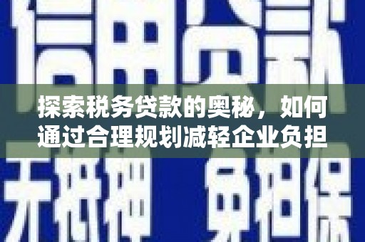 临渭探索税务贷款的奥秘，如何通过合理规划减轻企业负担
