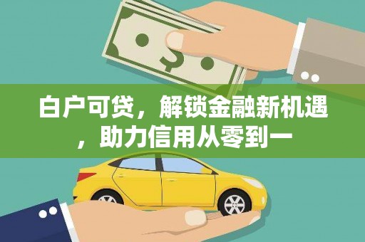 临渭白户可贷，解锁金融新机遇，助力信用从零到一