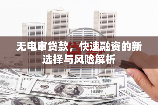 临渭无电审贷款，快速融资的新选择与风险解析