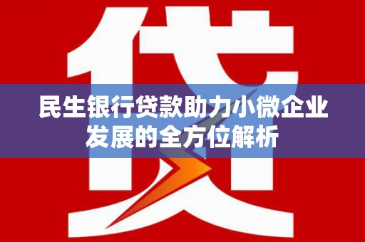 临渭民生银行贷款助力小微企业发展的全方位解析