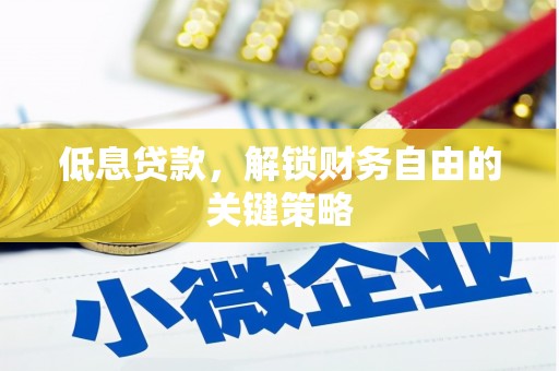 临渭低息贷款，解锁财务自由的关键策略