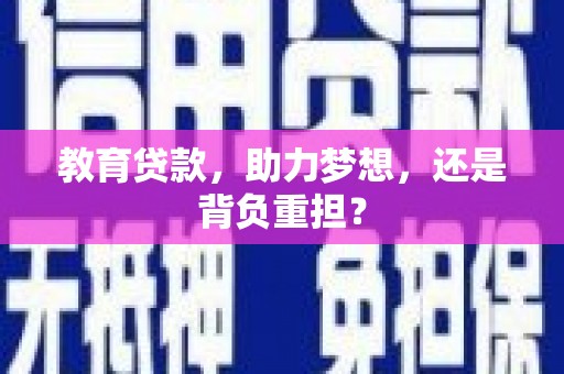 临渭教育贷款，助力梦想，还是背负重担？