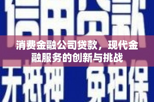 临渭消费金融公司贷款，现代金融服务的创新与挑战