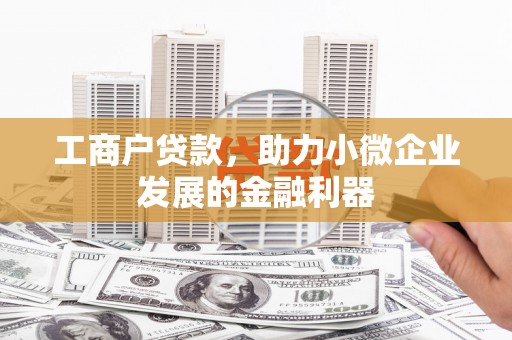 临渭工商户贷款，助力小微企业发展的金融利器