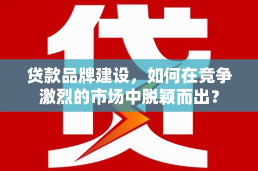 临渭贷款品牌建设，如何在竞争激烈的市场中脱颖而出？