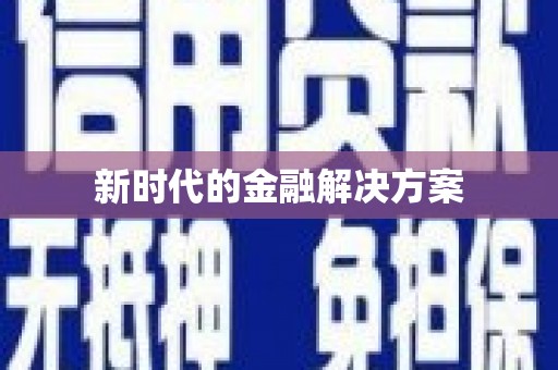 临渭新时代的金融解决方案